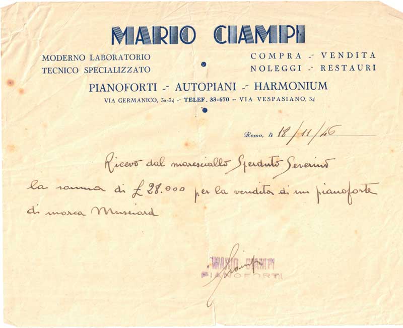 Mario Ciampi, via Vespasiano, 1945